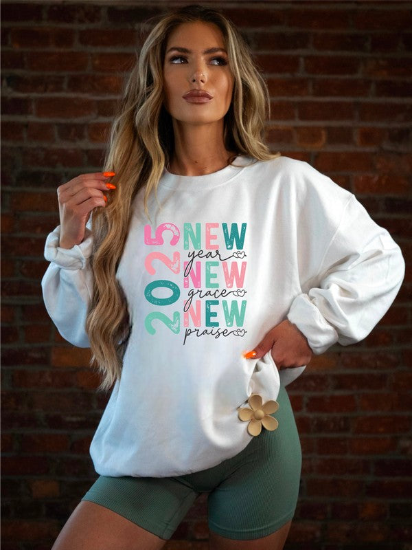 2025 New Year Graphic Crew Sweatshirt