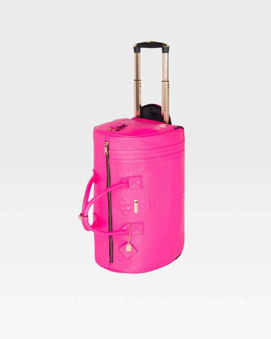 Apollo 2 Rolling Duffle Bag in Neon Pink